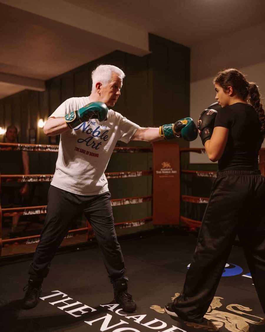 Frank Gilfeather coaching in the Academy ring